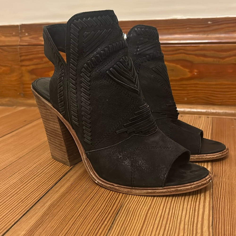 Open two black bootie